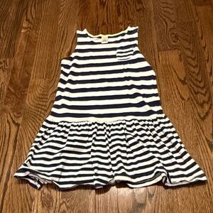 Gymboree Navy and White Striped Dress with Yellow Trim